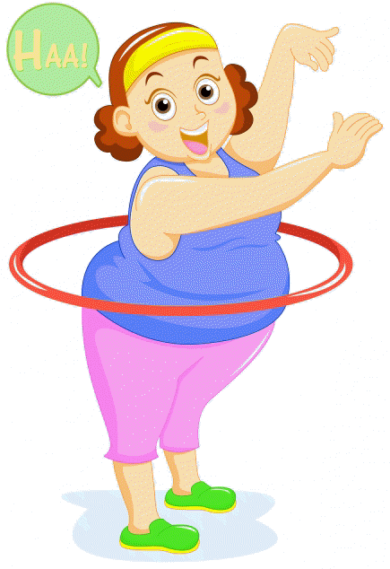 Exercising Lady With Hula Hoop - Fat Women Cartoon Characters ...