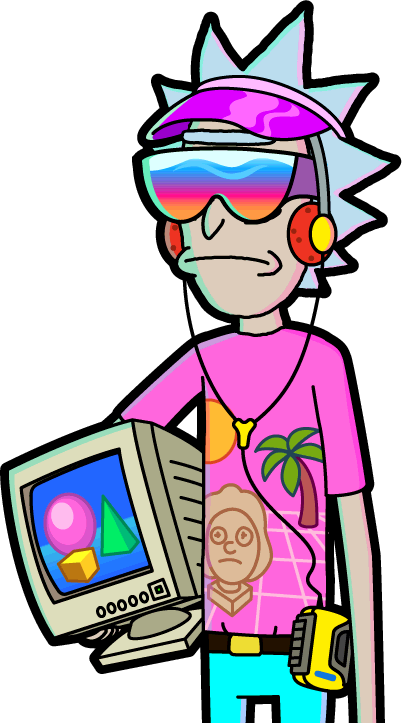 Vaporwave Rick - Vaporwave Rick And Morty - (402x723) Png Clipart Download