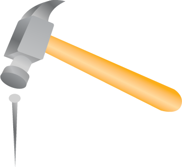Take Your Pick - Hammer And Nail Png (373x344)