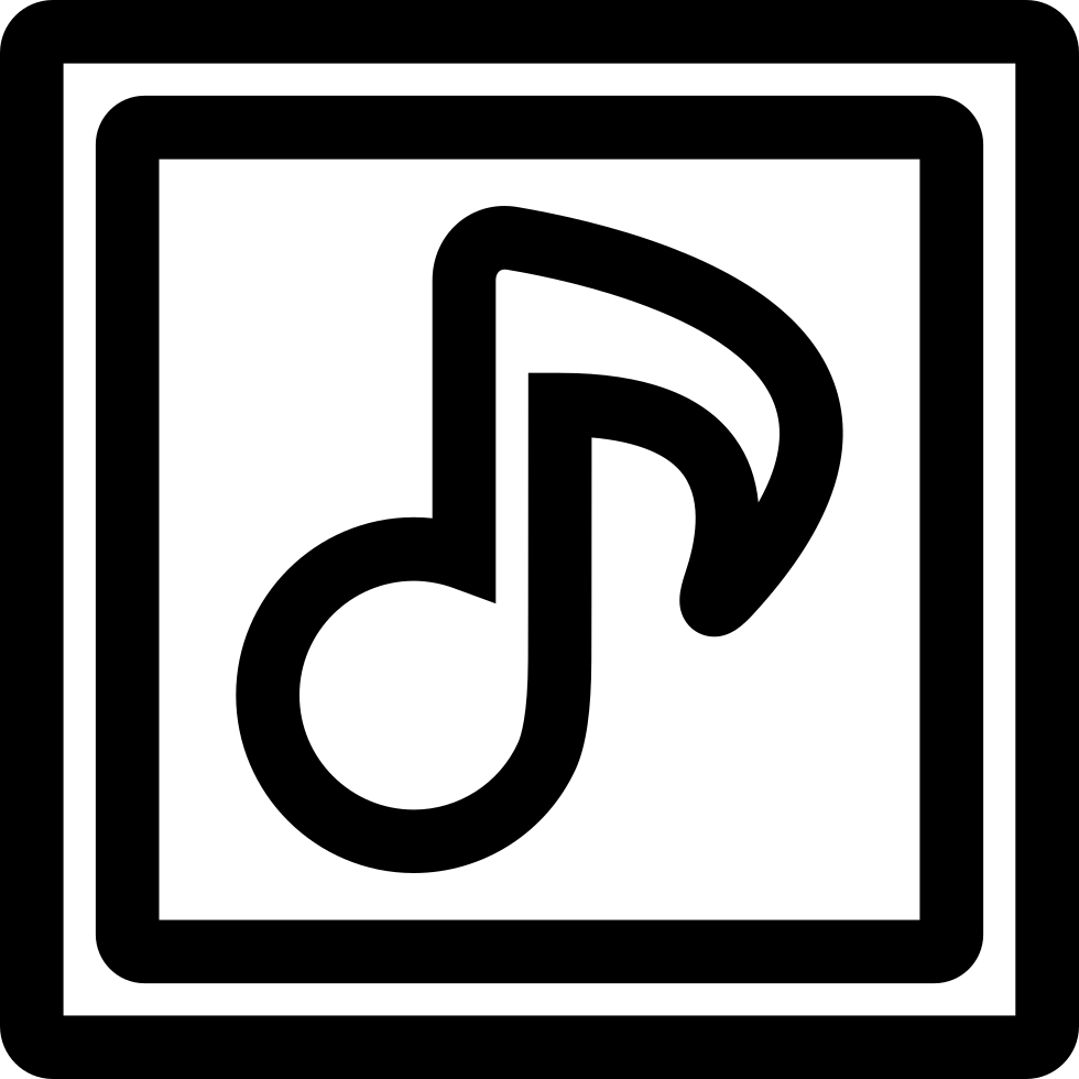 Musical Note Outline Symbol Inside Two Squares Comments - Question Mark Box Png (980x980)