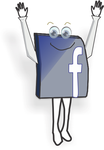 4 Keys To Facebook Success - Cartoon (400x529)