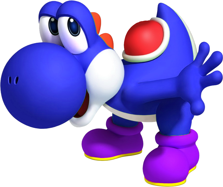 Blue Yoshi - Super Mario Blue Yoshi (953x816)