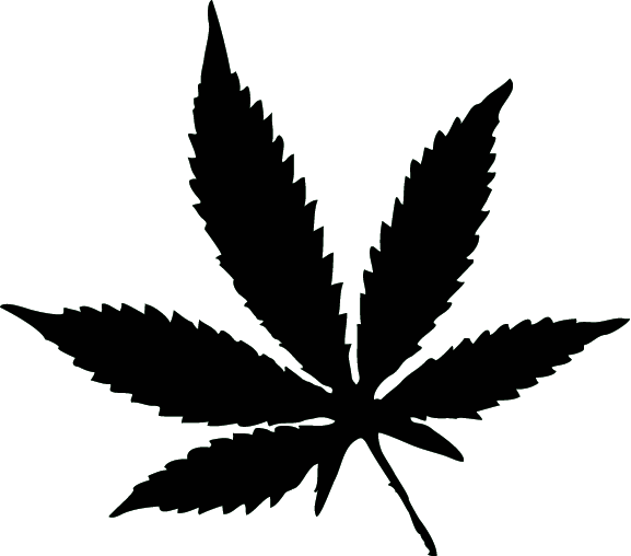 Drawn Leaves Transparent - Marijuana Leaf Silhouette - (577x508) Png ...