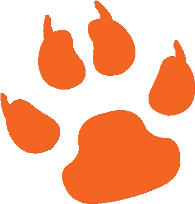 orange tiger paw print