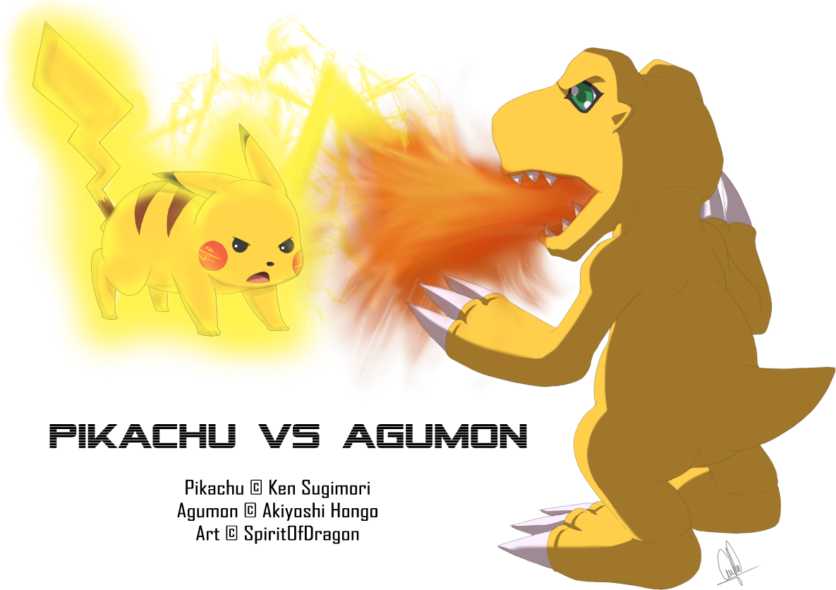 Pikachu Vs Agumon By Spiritofdragon Pikachu Vs Agumon - Agumon ...