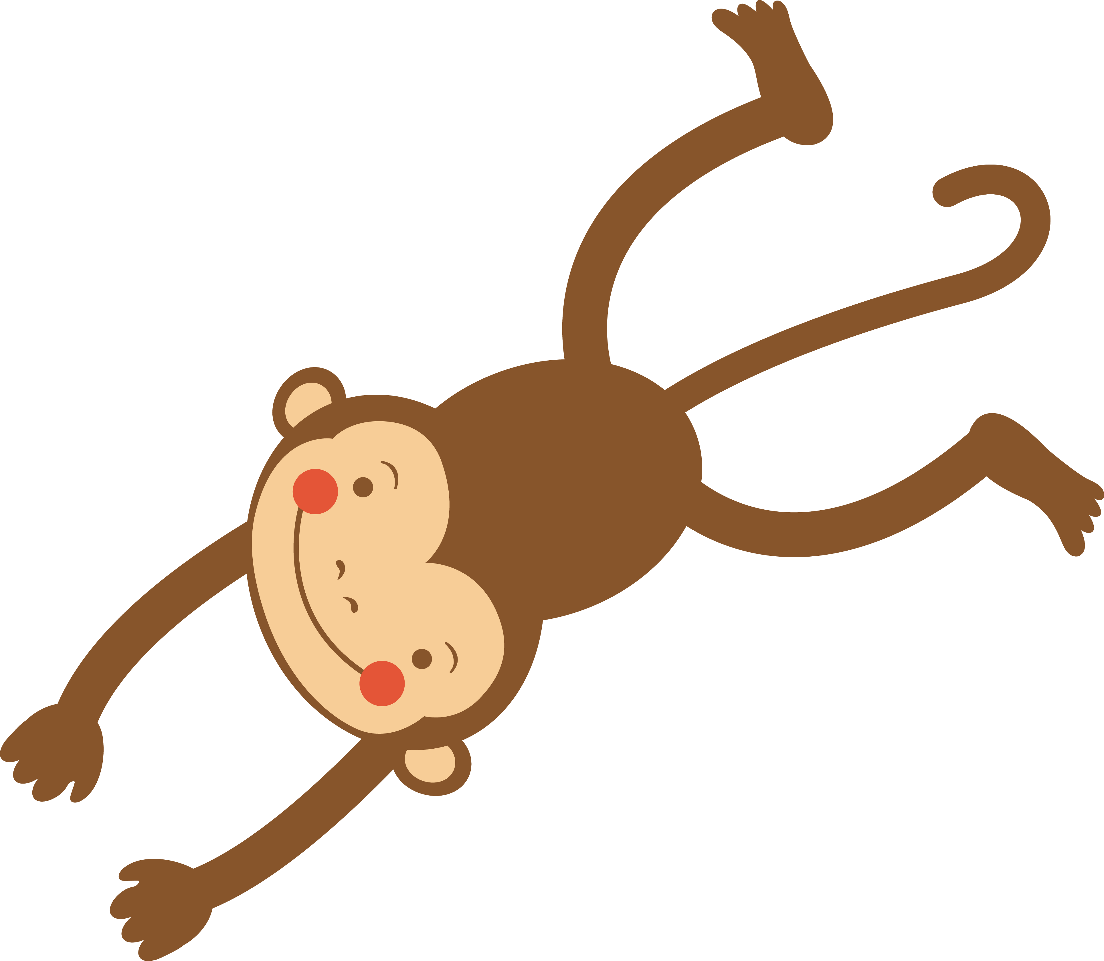 Monkey Cartoon Illustration - Vector Graphics (3858x3358)