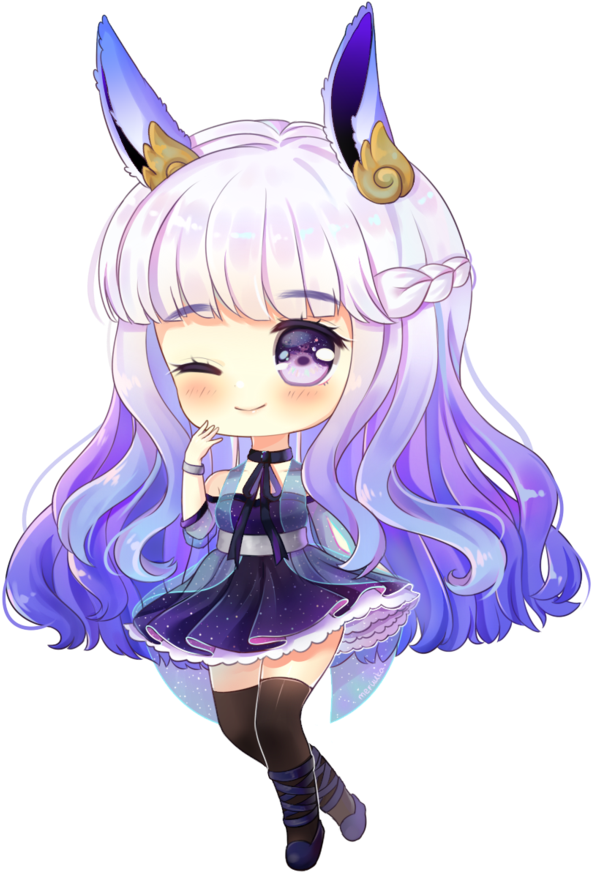 Roblox Anime Girl With Blue Hair Decal Download Super Cute Chibi Anime 600x871 Png Clipart Download - galaxy decals for roblox