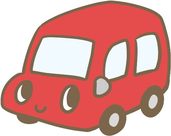 カワイイ車（赤）のイラスト - Car (600x600)