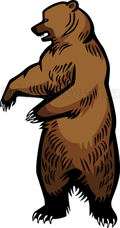 Grizzly - Bear Standing Up Clipart - Full Size PNG Clipart Images Download