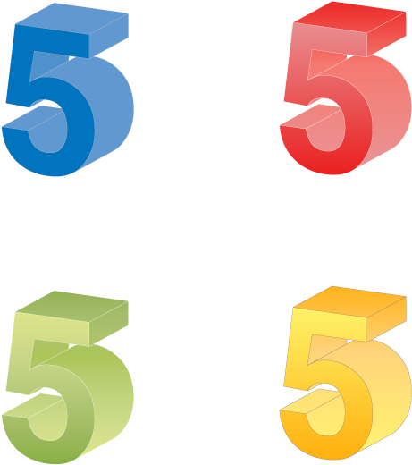 Numbers 5 - Red - (640x640) Png Clipart Download