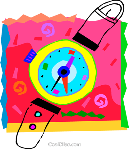 Colorful Wristwatch Royalty Free Vector Clip Art Illustration - Colorful Wristwatch Royalty Free Vector Clip Art Illustration (415x480)