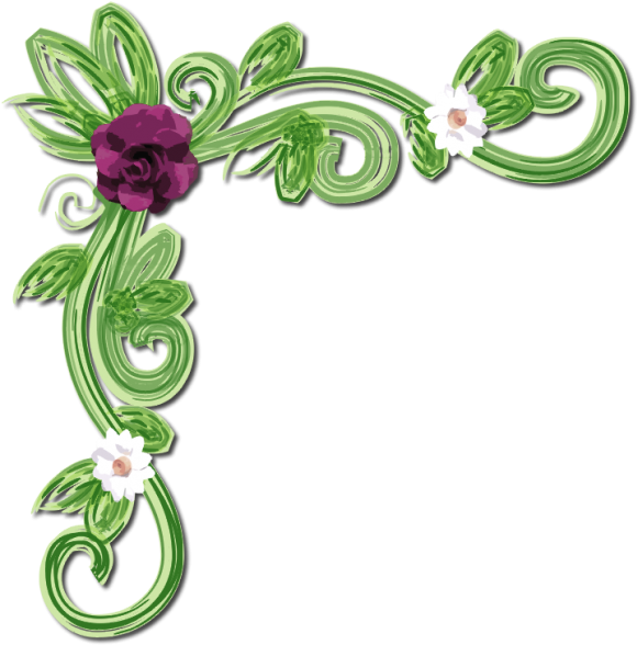 Floral Corner - Clip Art (589x600)