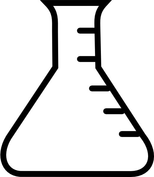 Empty Flask Erlen Clip Art At Clker Com Vector Clip - Beaker Clipart Black And White (1117x1280)