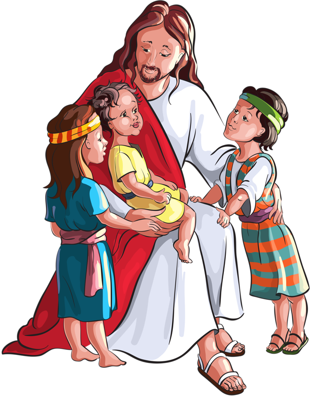 Child Bible Depiction Of Jesus Clip Art - Jesus And Children - Full ...