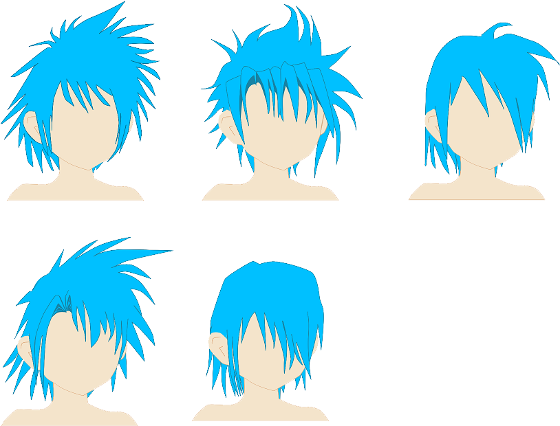 Аниме прически Shonen Hairstyle Reference By Spellcaster723 - Anime Shonen Hairstyles - (860x63