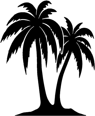 2 Palm Trees Clip Art - Silhouettes Of Palm Trees - (500x500) Png ...