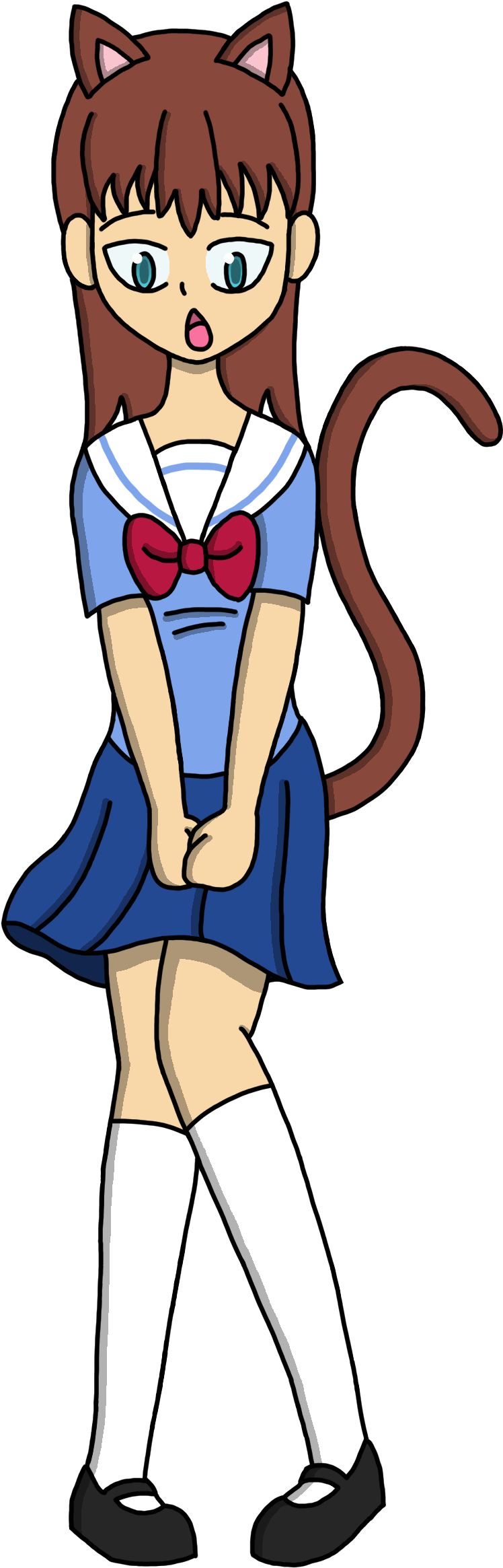 Bigmamajonanna Neko Schoolgirl Tg/tf By Bigmamajonanna - Cartoon -  (1000x2500) Png Clipart Download