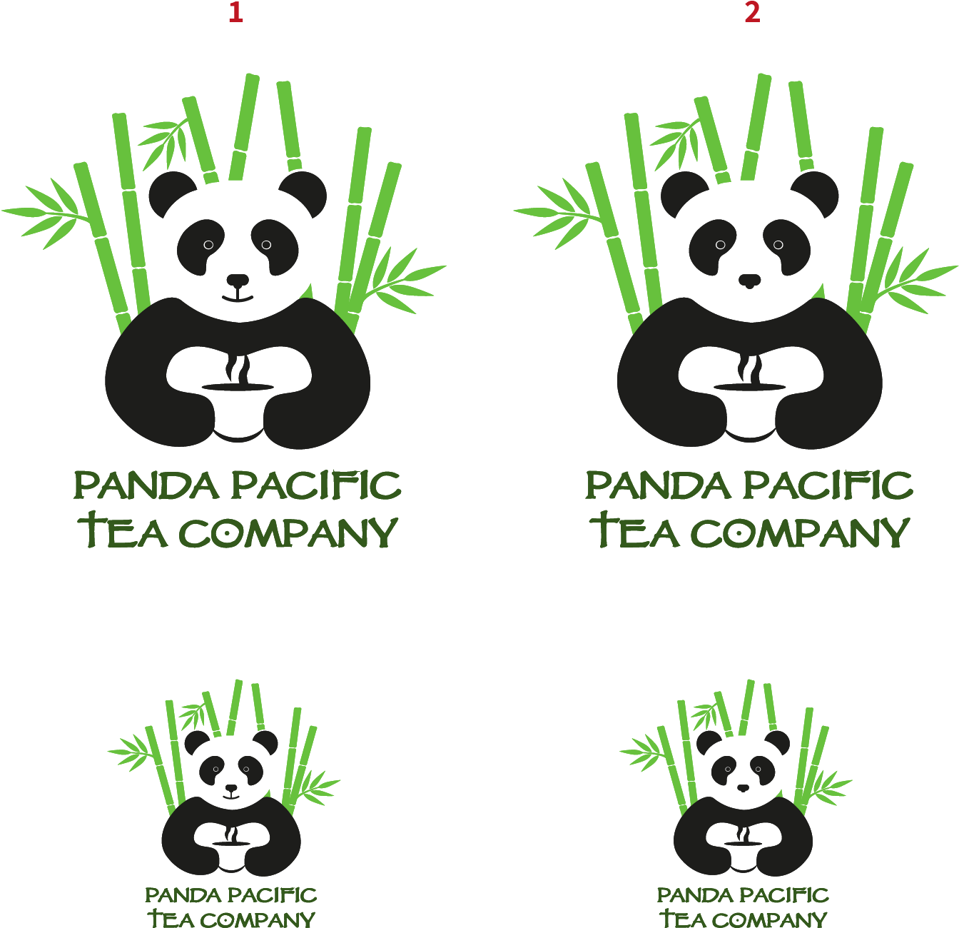 Logo Design By Shanchud For Panda Pacific Tea Company - Cartoon (1500x1500)