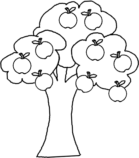 Black And White Cartoon Illustration Of Apple Tree Apple Tree Clipart Black And White Png 542x622 Png Clipart Download