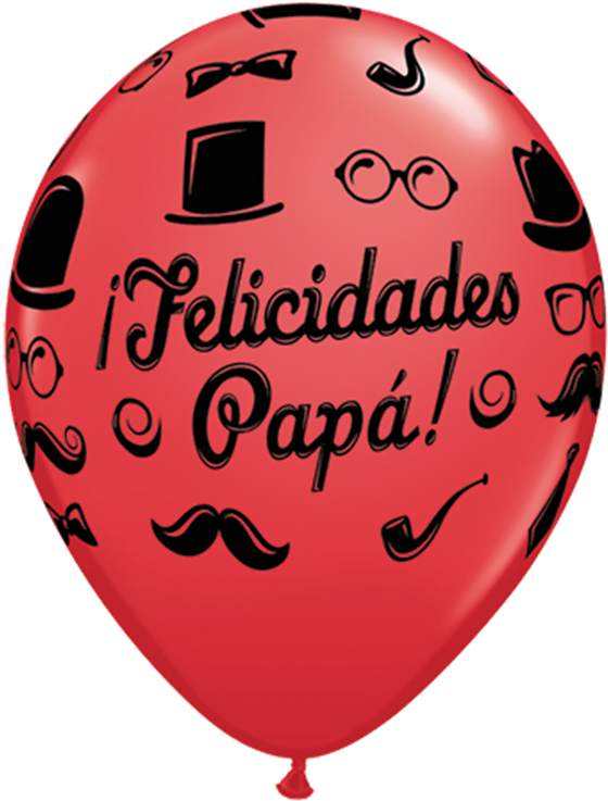 Felicidades Papa 11" Ruby - Balloon (600x740)