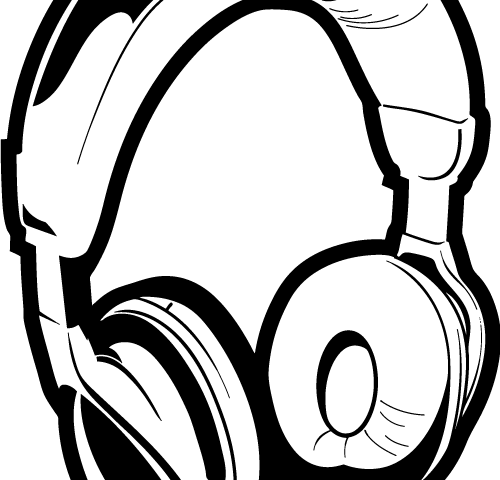 Computer Headphone Clipart Black And White - Black And White Headphone ...