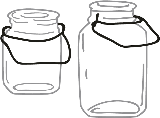 Smock Mason Jars Motif - Glass Bottle (696x696)