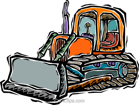 Bulldozer Royalty Free Vector Clip Art Illustration - Bulldozer Royalty ...