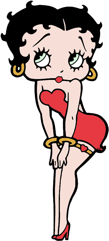 Early Betty Boop Black And White - (362x792) Png Clipart Download