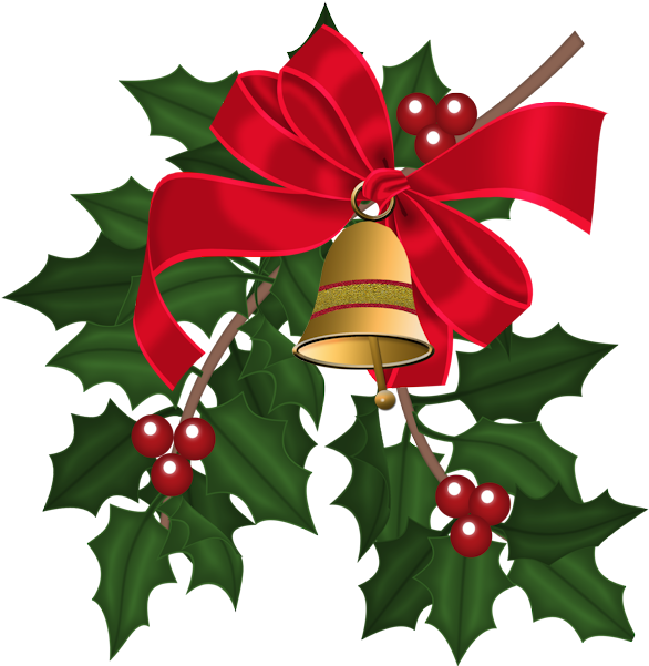 Christmas Bells & Holly Leaves Christmas Bows, Christmas - Esferas De ...