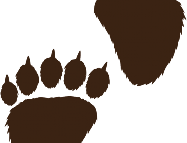 Footprints Clipart Black Bear - Bear Paw Print Png (640x480)