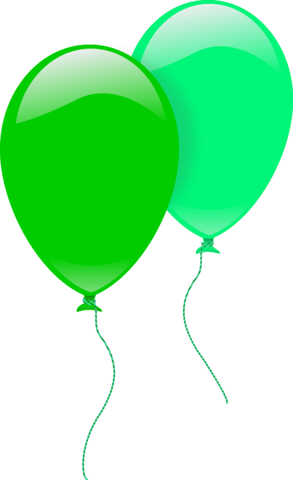 Green Balloons Clipart - Dos Globos Png (600x983)