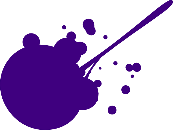 Splatter Clipart Purple Paint - Purple Paint Splatter Clip Art (600x451)