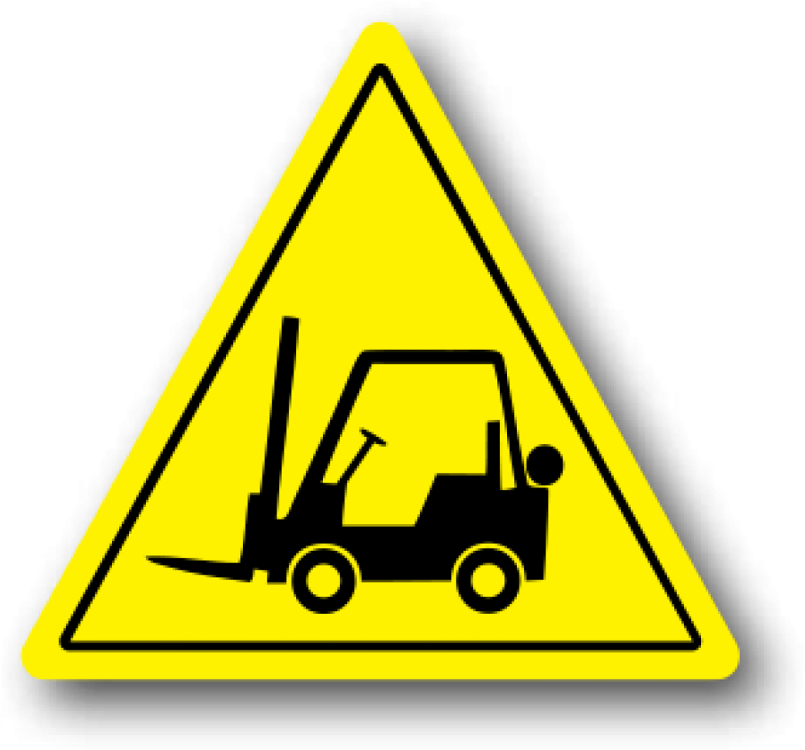 Durastripe Forklift Floor Safety Sign, Yellow Triangle - Triangle ...