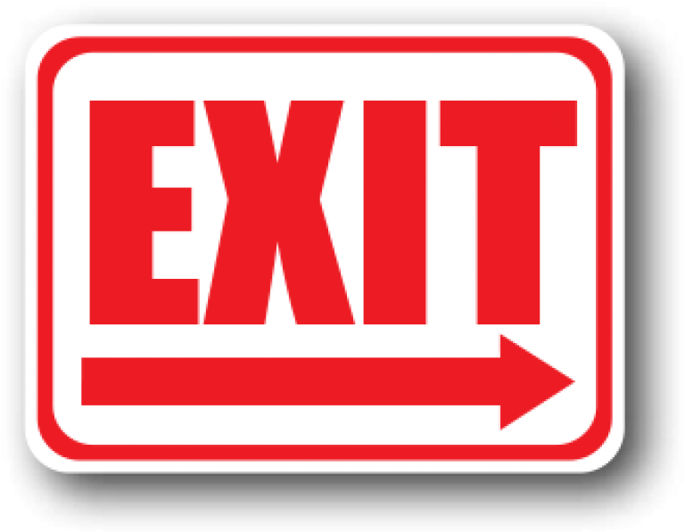 Exit Floor Safety Sign, Rectangular With Arrow - Durastripe 12