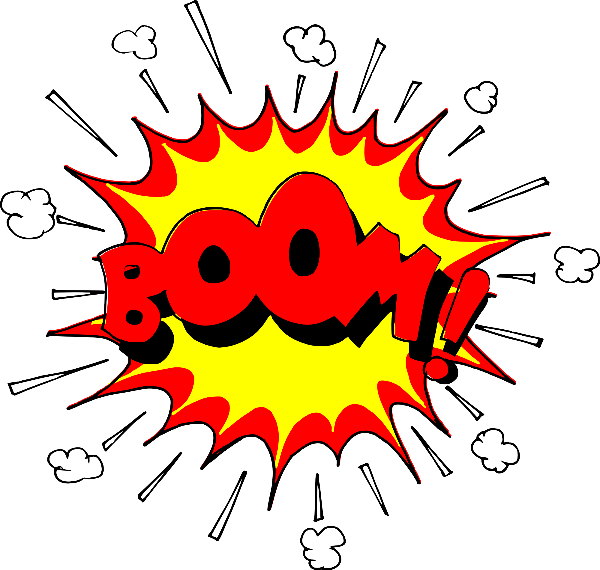 Boom Clipart Transparent - Comic Book Explosion Clipart - (2000x1902) Png C...