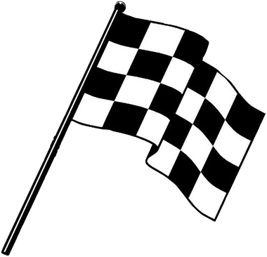 Crossed Checkered Flags Vector - (380x366) Png Clipart Download