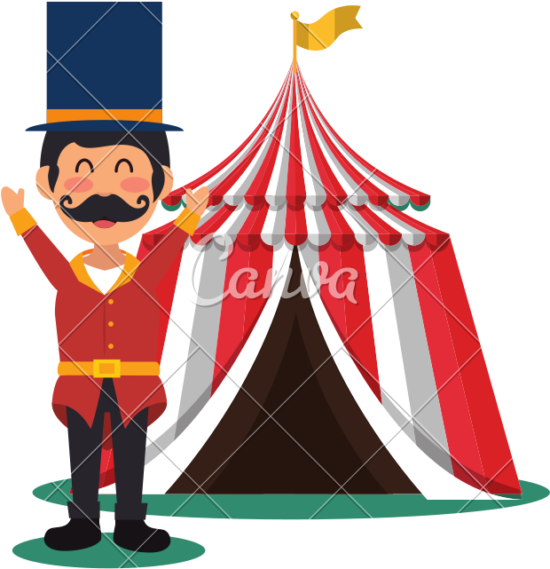 Circus Presenter With Tent - Desenho De Apresentador De Circo - Full ...