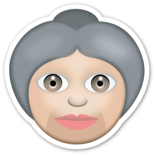 Older Woman - Emoji Vovó Png (524x525)