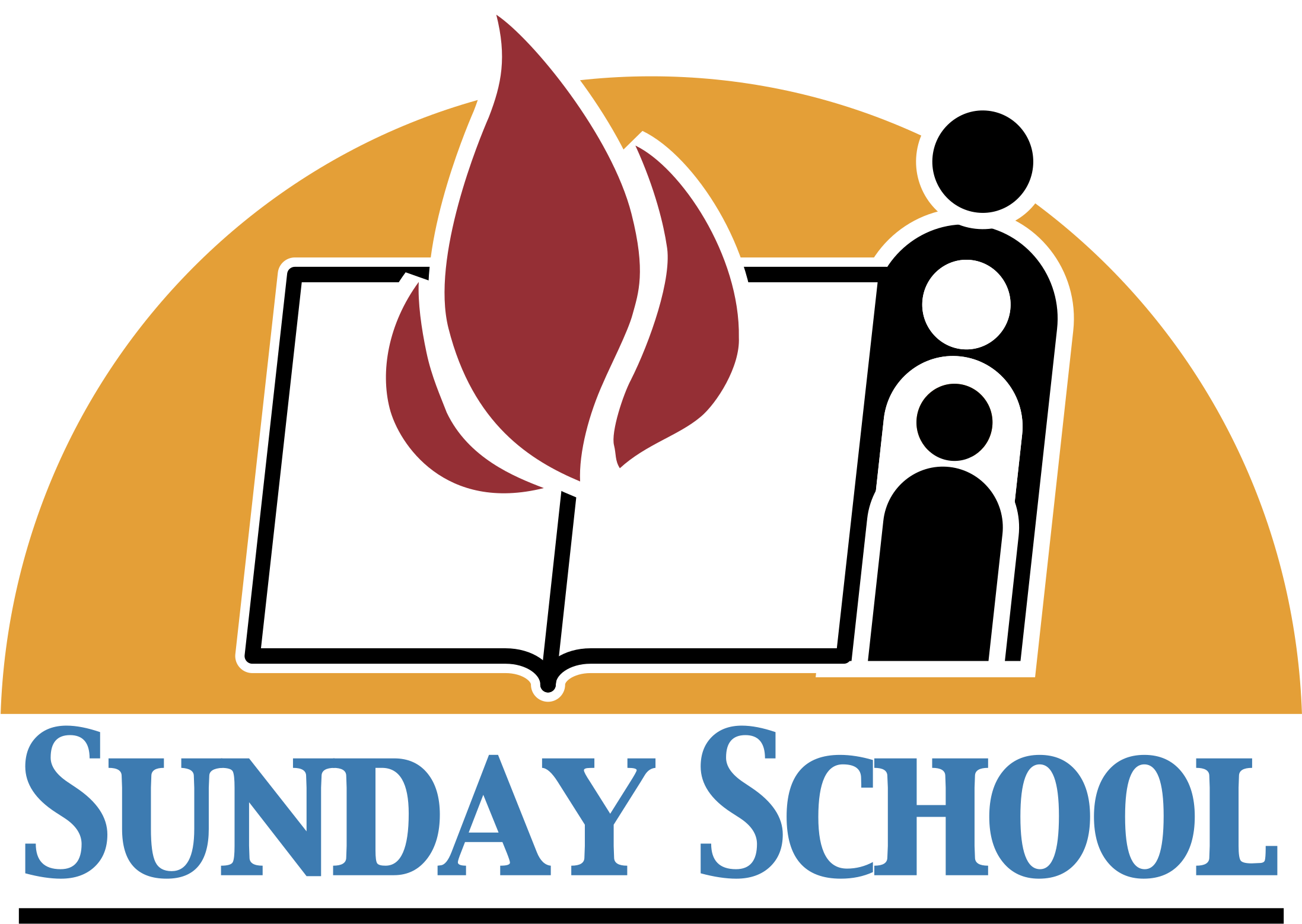 Sunday School Logo Black And White - School - (2400x2400) Png Clipart ...