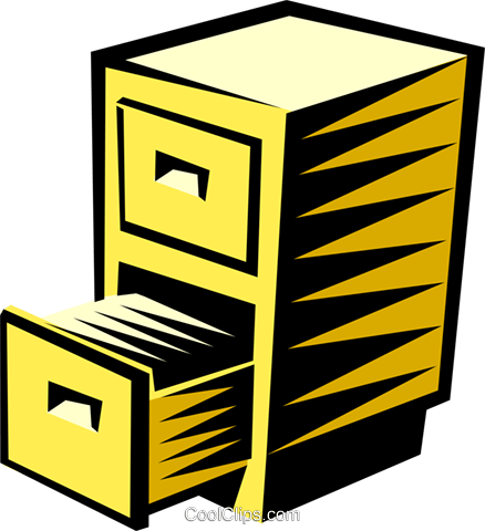 Filing Cabinet Royalty Free Vector Clip Art Illustration - Filing 