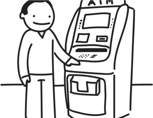Atm Clipart Black And White - Atm Clipart Black And White (640x480)
