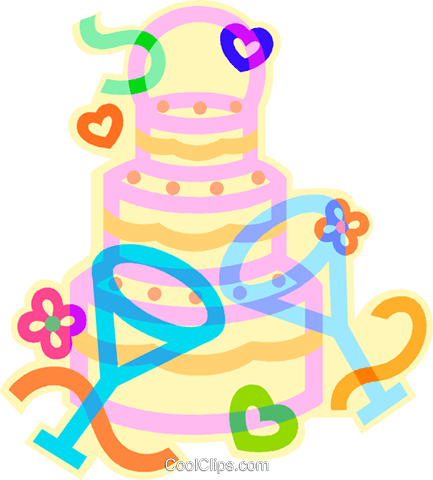 Wedding Cake Royalty Free Vector Clip Art Illustration - Wedding Cake Royalty Free Vector Clip Art Illustration (433x480)