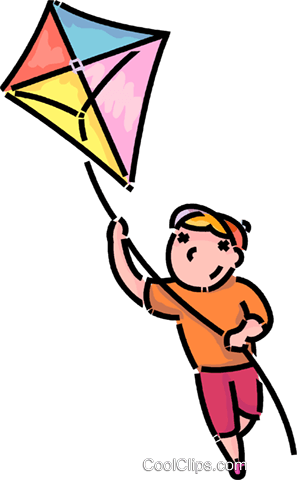 Boy Flying A Kite Royalty Free Vector Clip Art - Boy Flying A Kite Royalty Free Vector Clip Art (297x480)