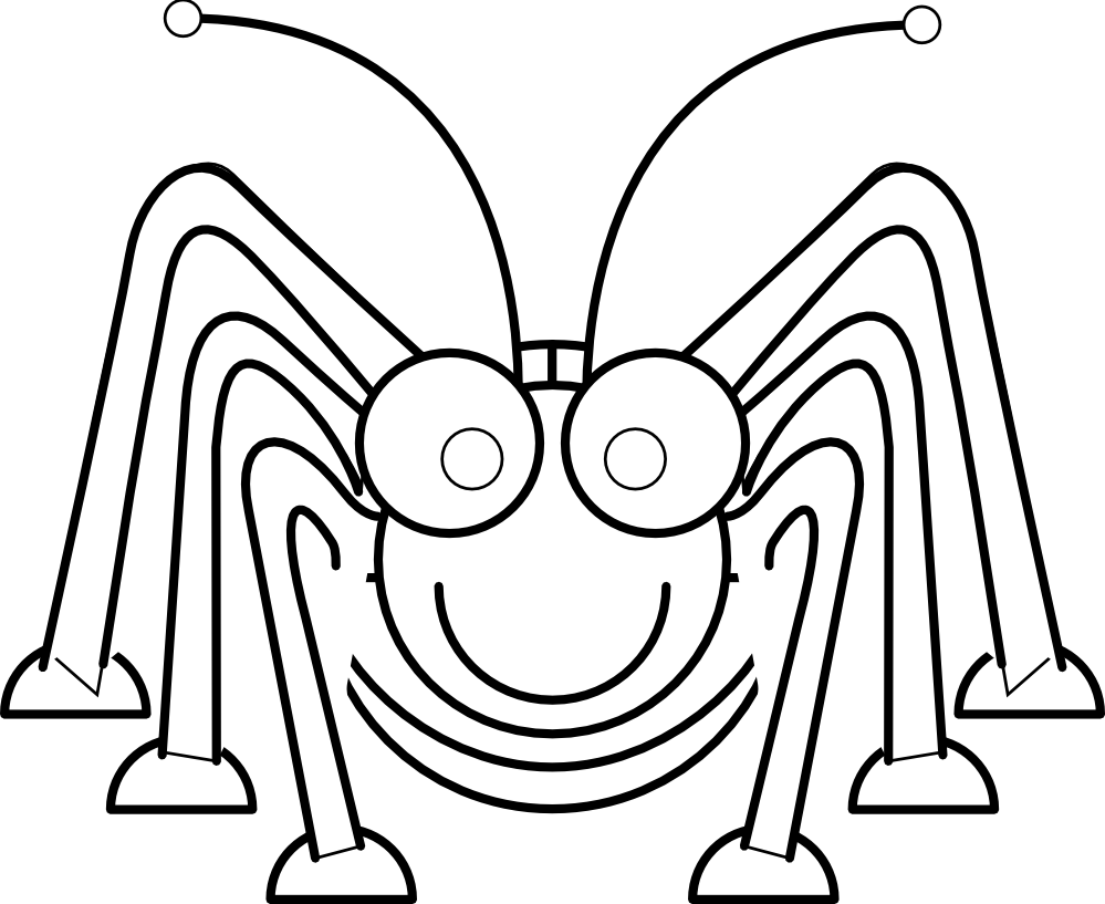 Grasshopper Black White Line Art 555px - Minibeasts Black And White (999x817)