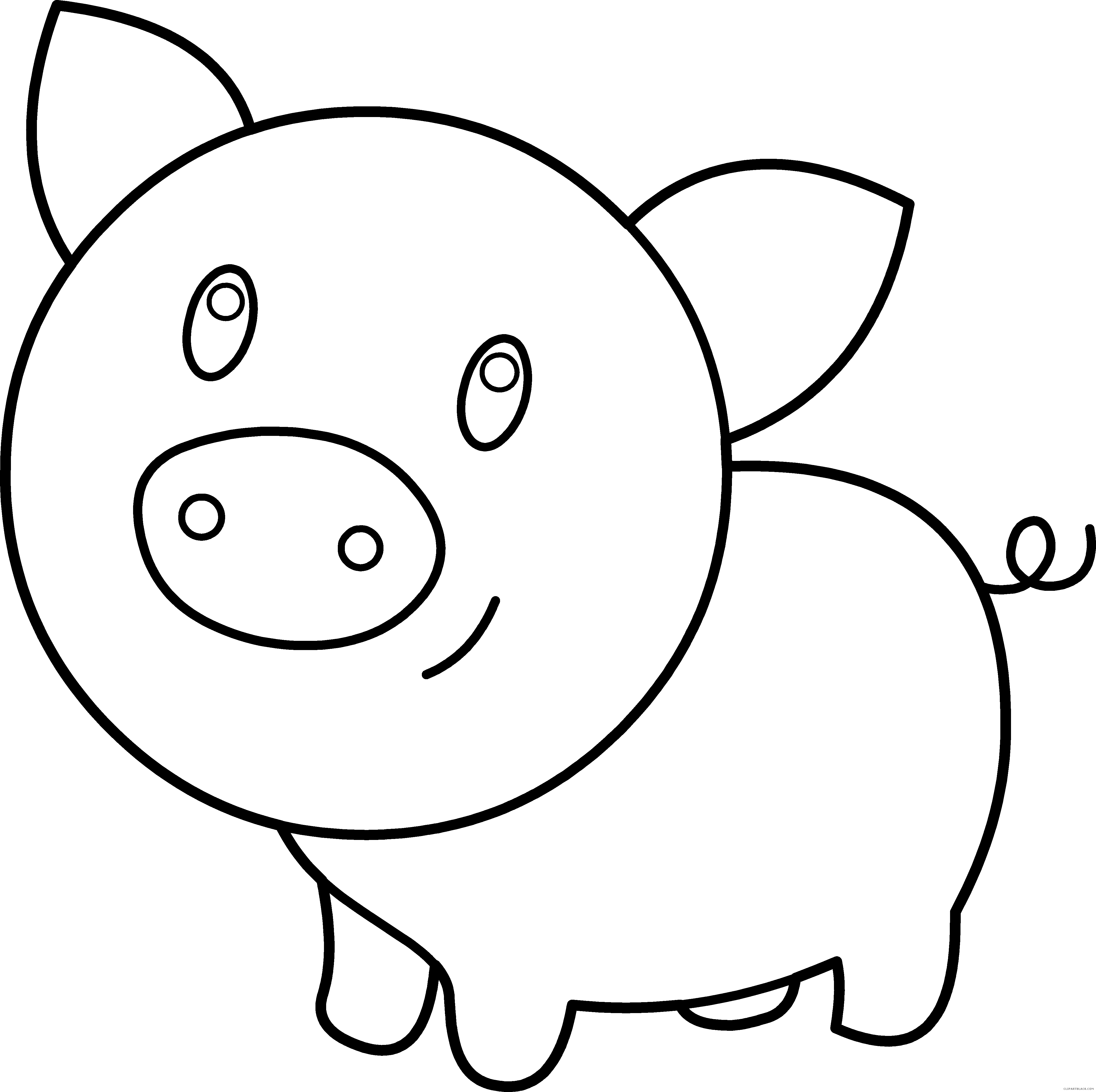 small family clipart black and white pig