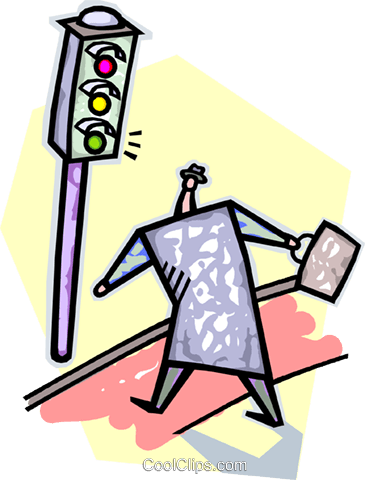 Businessman Standing At A Traffic Light Royalty Free - Businessman Standing At A Traffic Light Royalty Free (365x480)