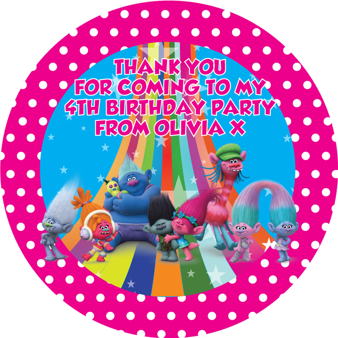 Trolls Party Box Stickers - Trolls Party Box Stickers - (1200x1200) Png ...