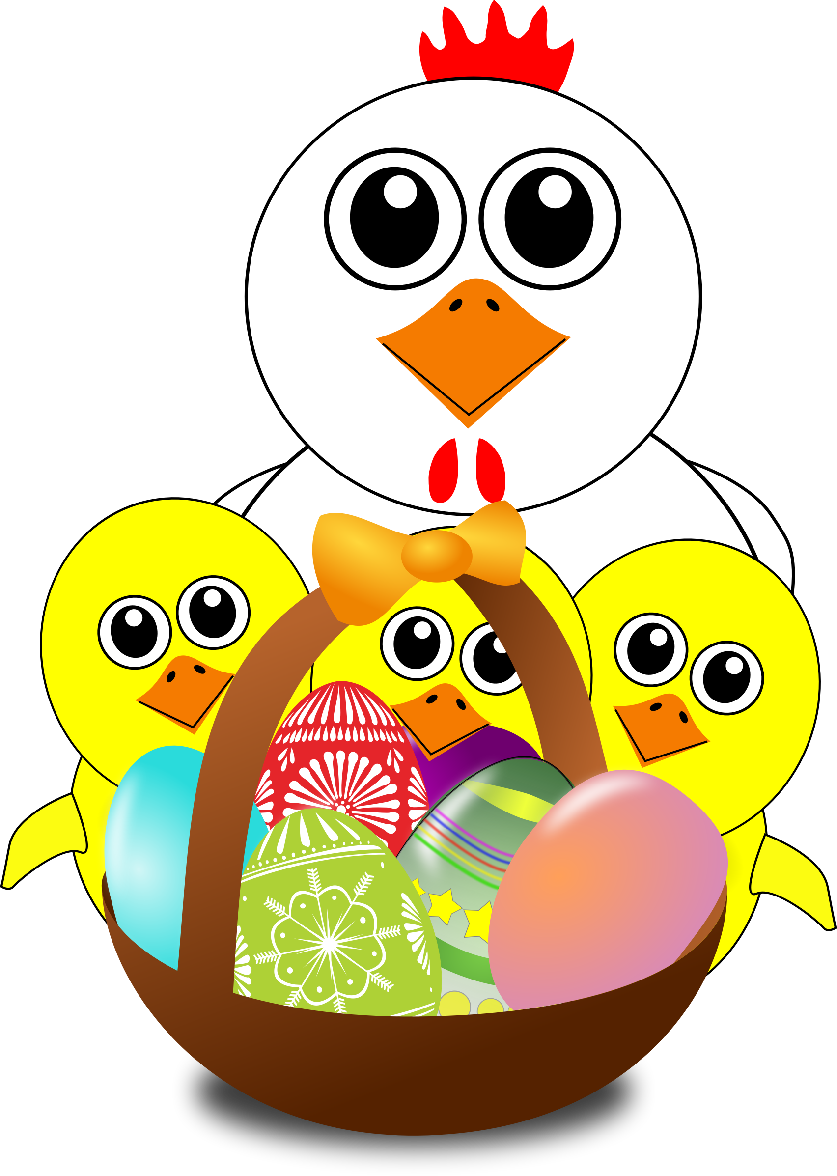 Funny Chicken And Chicks Cartoon Easter - Easter Raffle - (1704x2394) Png C...