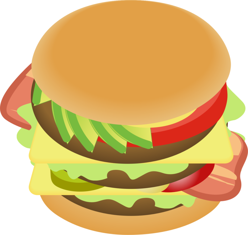 Cheeseburger Hamburger Veggie Burger Bacon Fast Food ハンバーガー イラスト ベクター フリー 792x750 Png Clipart Download