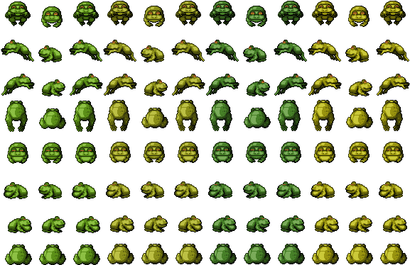 Frogger Arcade Graphic - Rpg Maker Frog Sprite - (576x384) Png Clipart ...